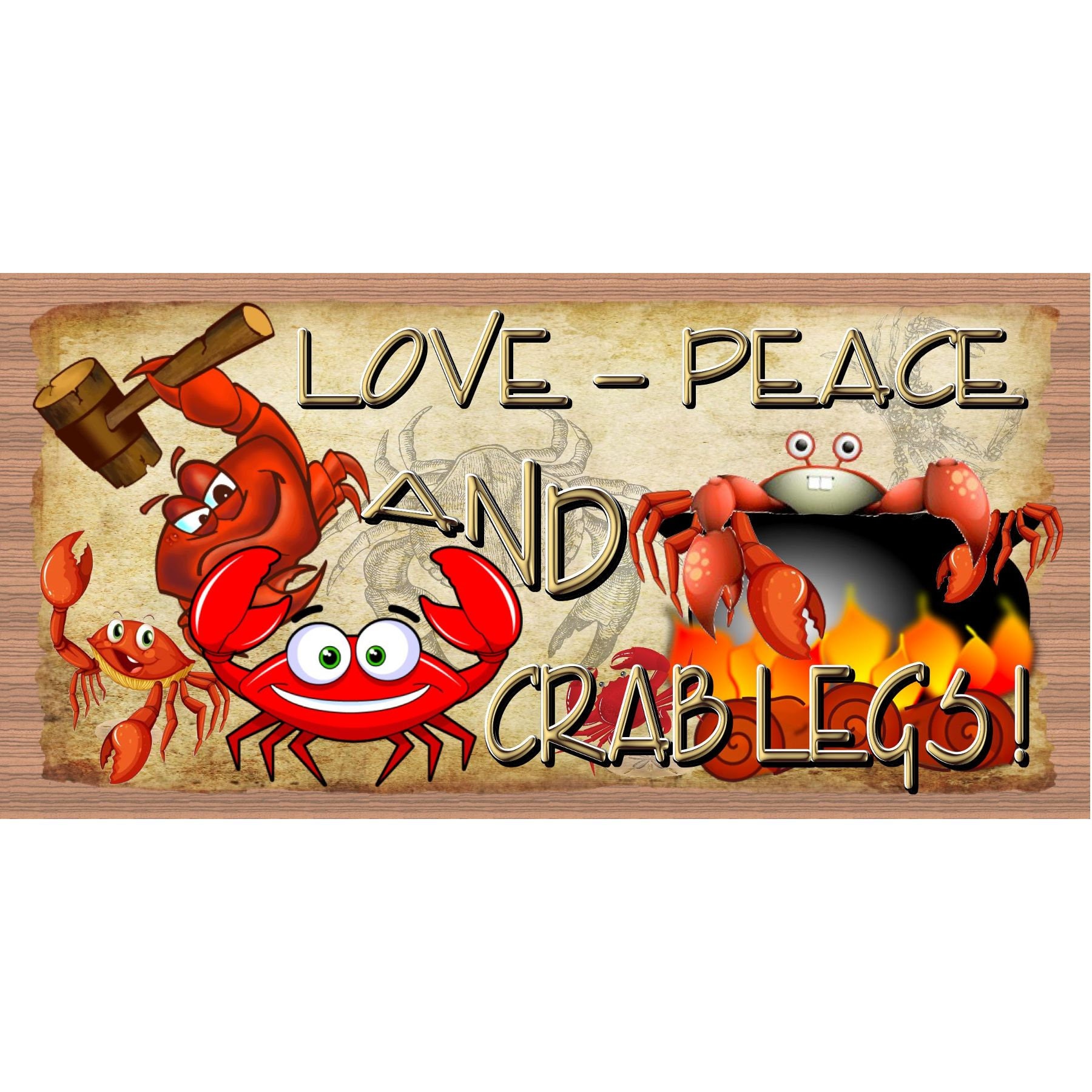 Crab Legs Wood Signs - Seafood Plaque- Gs 2992