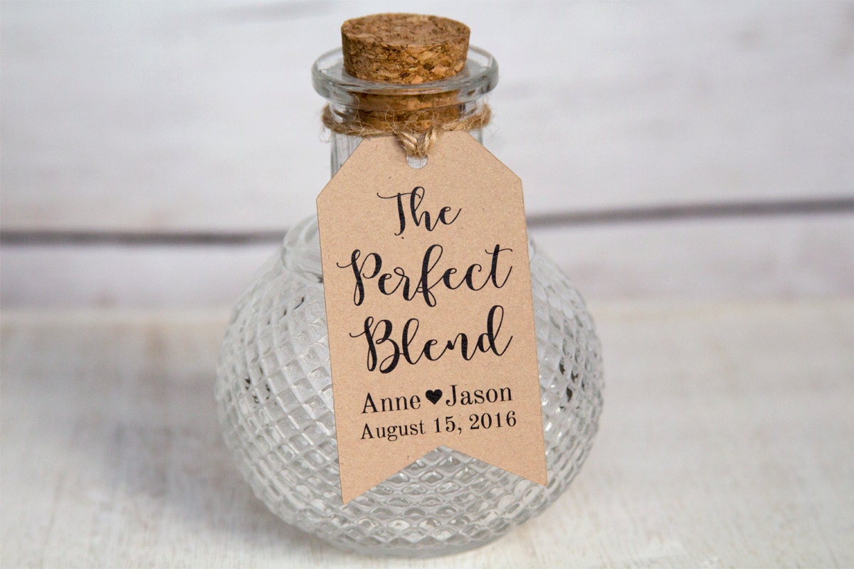 The Perfect Blend Tag - Small Size Wedding Favor Tags Tea Favors 40 Pieces Coffee Candle