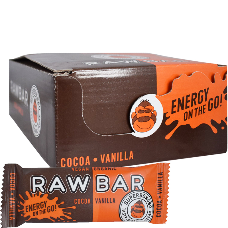 Eko Hel Låda Rawbar "Cocoa & Vanilla" 20 x 30g - 65% rabatt