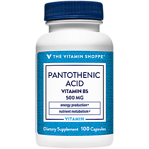 Pantothenic Acid - Vitamin B5 for Energy Production - 500 MG (100 Capsules)