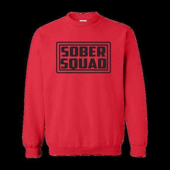 Sober Squad Unisex Heavy Blend Crewneck Pullover Sweatshirt - 12 Step Gift 4 Sobriety Aa Alcoholics Anonymous