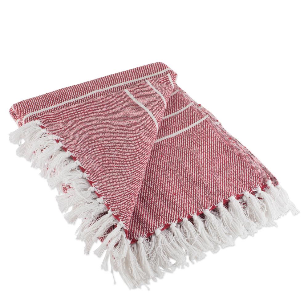 DII Barn Red and White Blend Throw | CAMZ10382