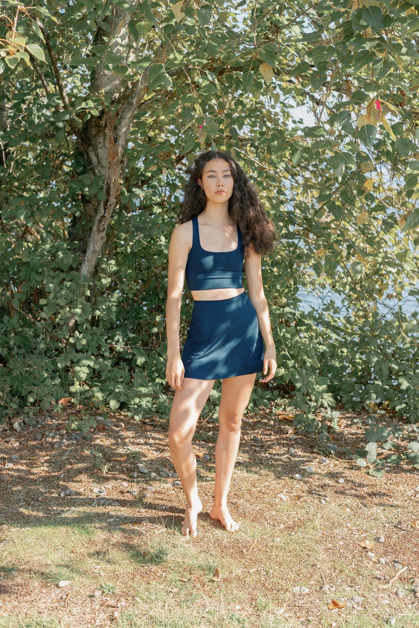 Girlfriend Collective The Skort High-Rise - Made from Recycled Plastic Bottles, Midnight / XS