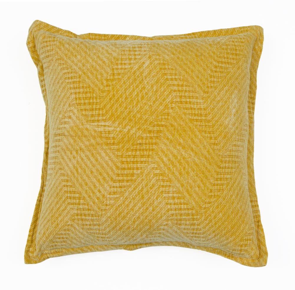 Decor Therapy Thro by Marlo Lorenz 18-in x 18-in Lemon Curry Woven Cotton Blend Indoor Decorative Pillow in Yellow | TH022838004E