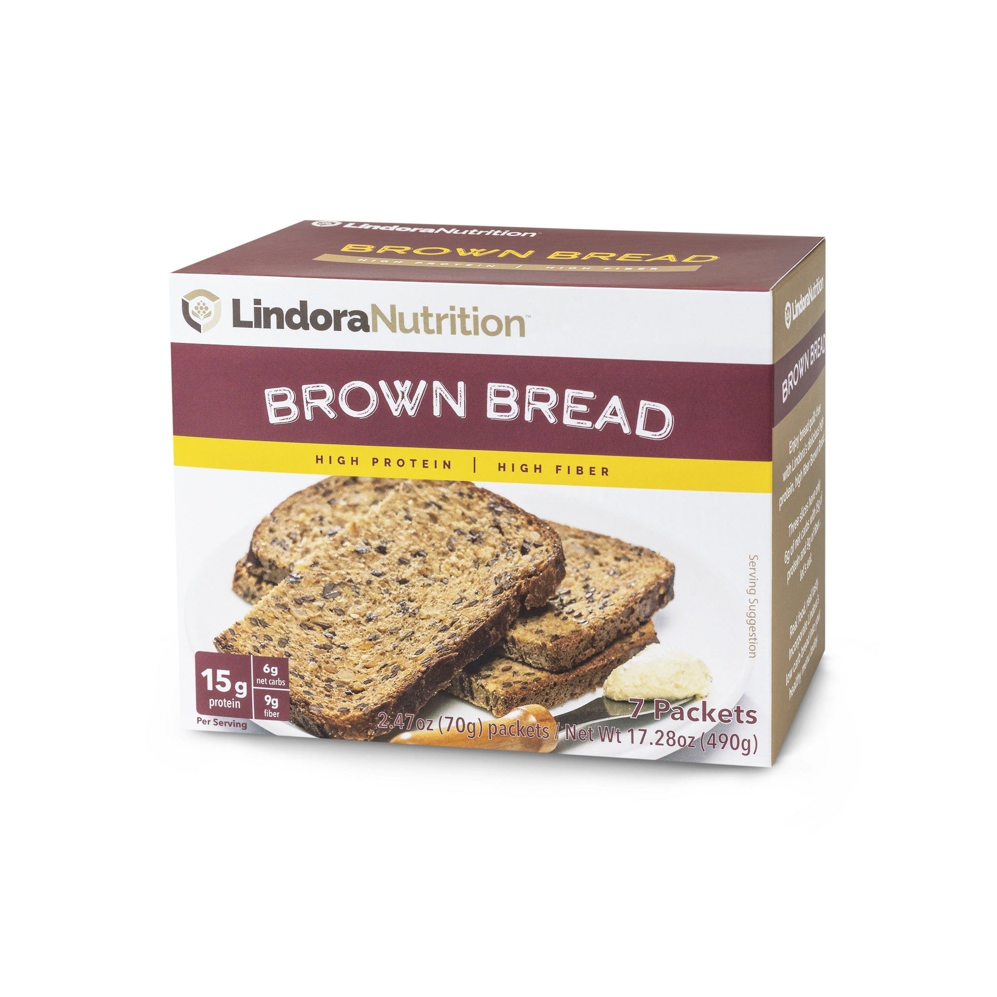 Lindora Nutrition Brown Bread, 2.47 oz - 7 ct