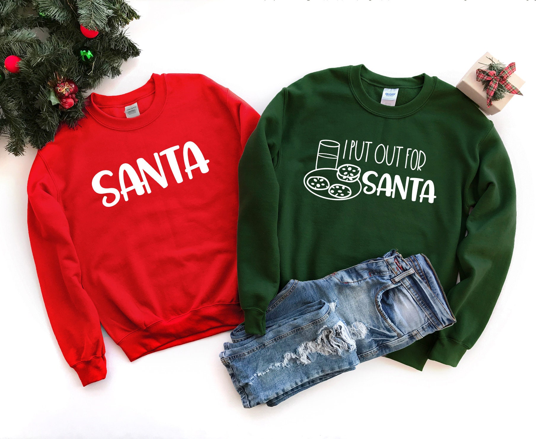 I Put Out For Santa Couples Heavy Blend Crewneck Sweatshirt, Funny Christmas Sweater, Saying Humor