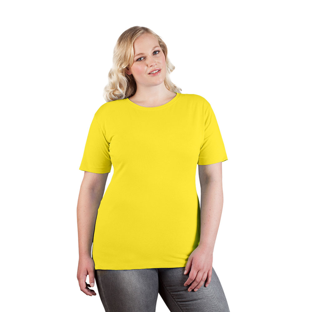 Premium T-Shirt Plus Size Damen, Gelb, XXXL