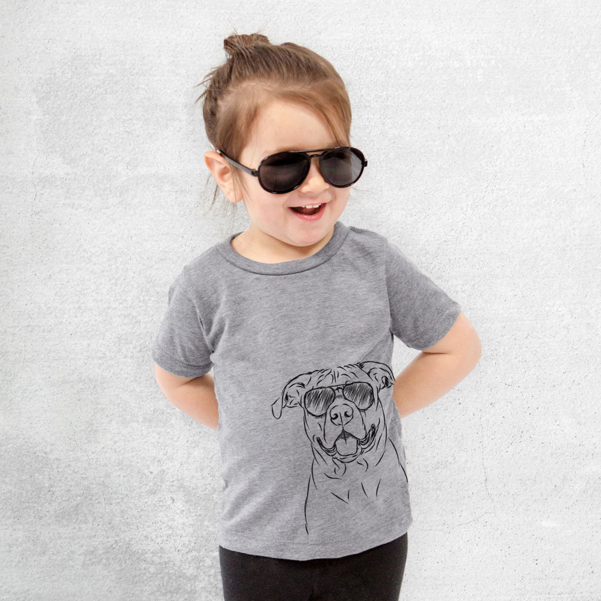 Timmy The Mixed Breed Tri-Blend Shirt - Kids Dog Tshirt Animal Glasses T Rottweiler/Boxer Mix