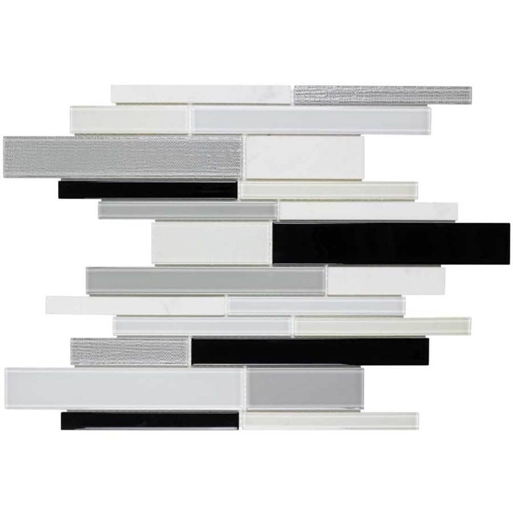 Elida Ceramica Spotlight Linear Blend 12-in x 12-in Glossy Glass; Stone Wall Tile | SPLTGBLND1216
