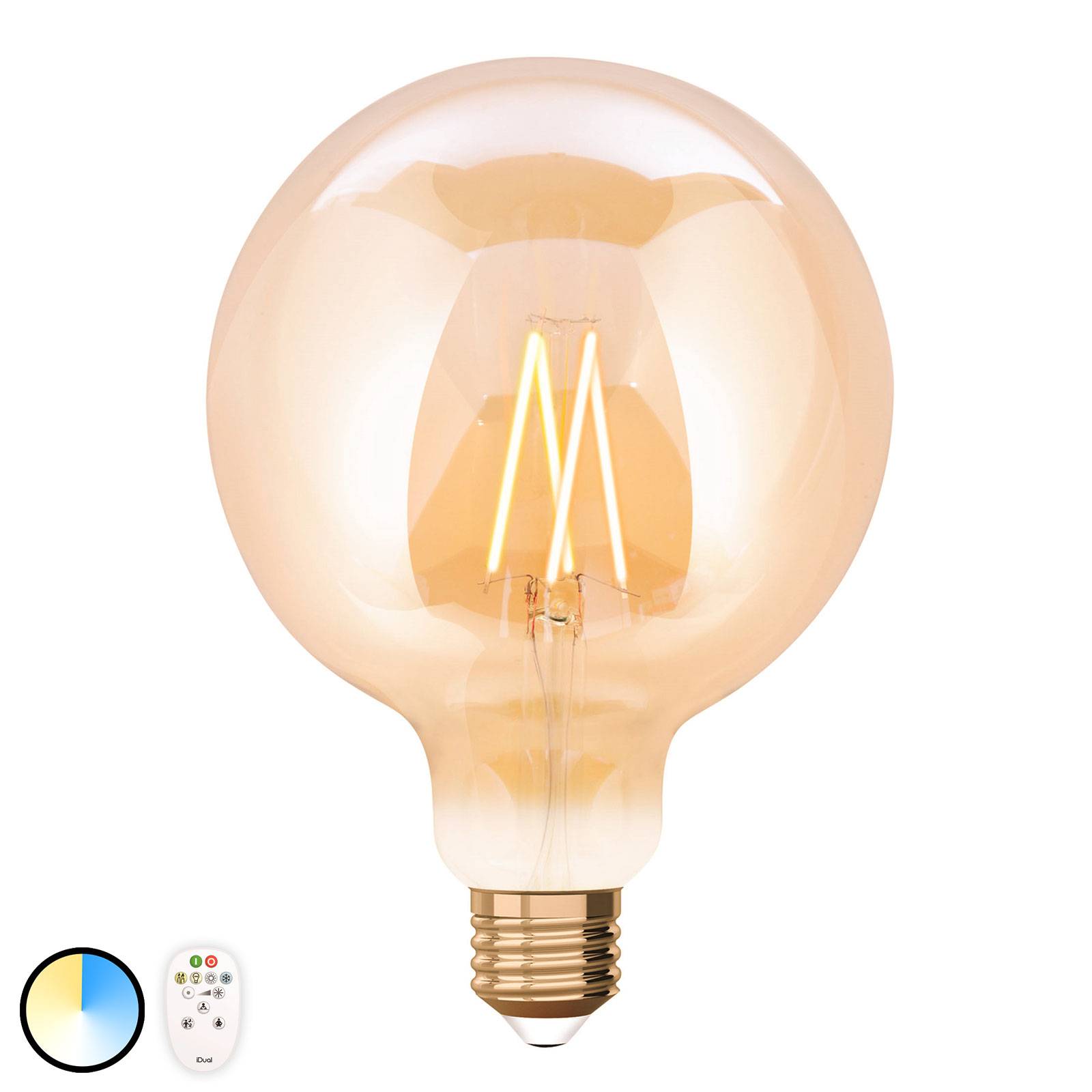 iDual-LED-lamppu E27 9W, kauko-ohjattava 12,5cm