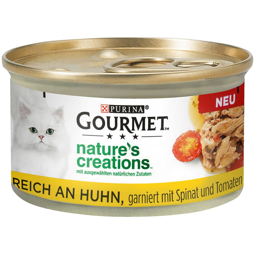 16/24 x 85g Gourmet Nature's Creations Wet Cat Food - 35% Off!* - Chicken with Tomato & Spinach (24 x 85g)