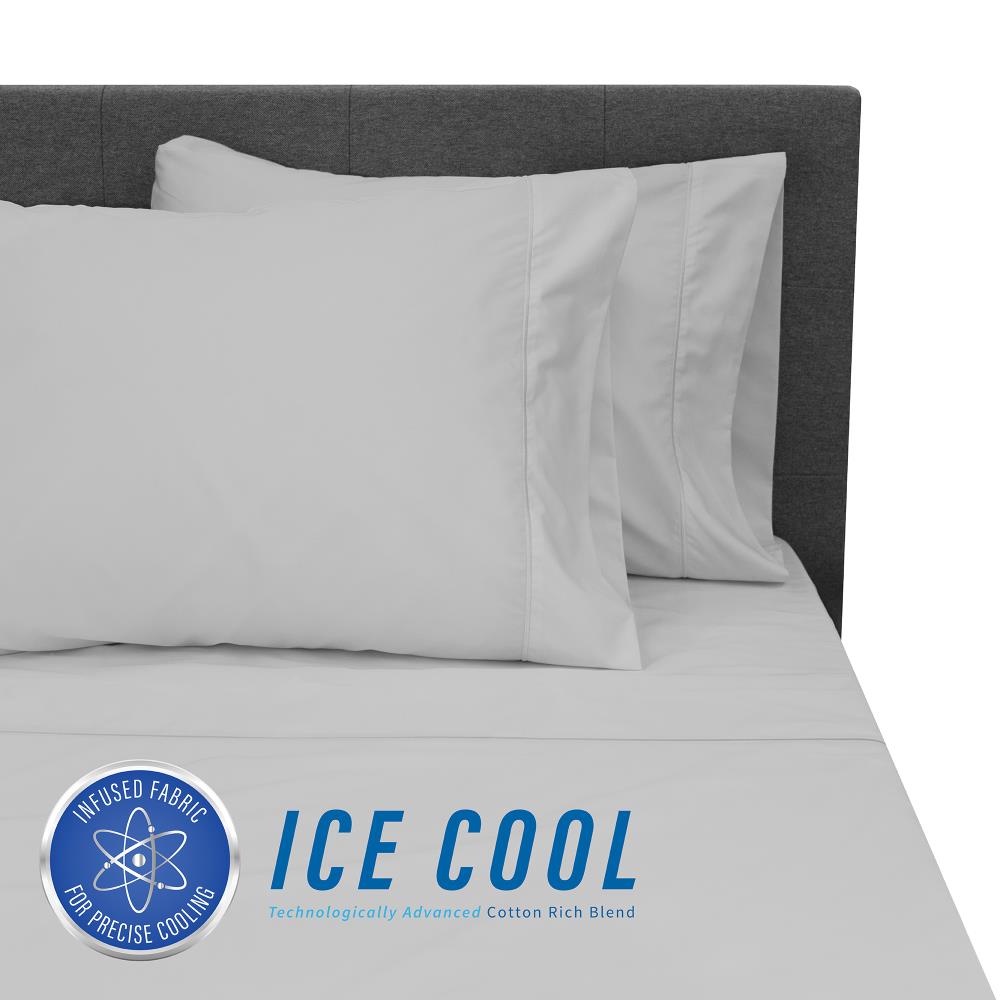 SensorPEDIC Ice Cool 400 Thread Count Sheet-Set Full Cotton Blend 4-Piece Bed Sheet in Gray | 10333