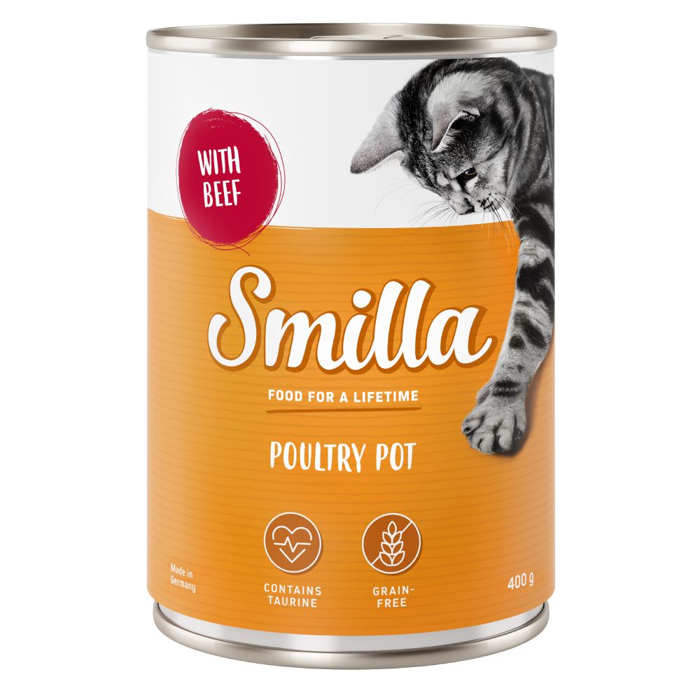 6 x 400g Smilla Wet Cat Food - 5 + 1 Free!* - Tender Poultry with Duck