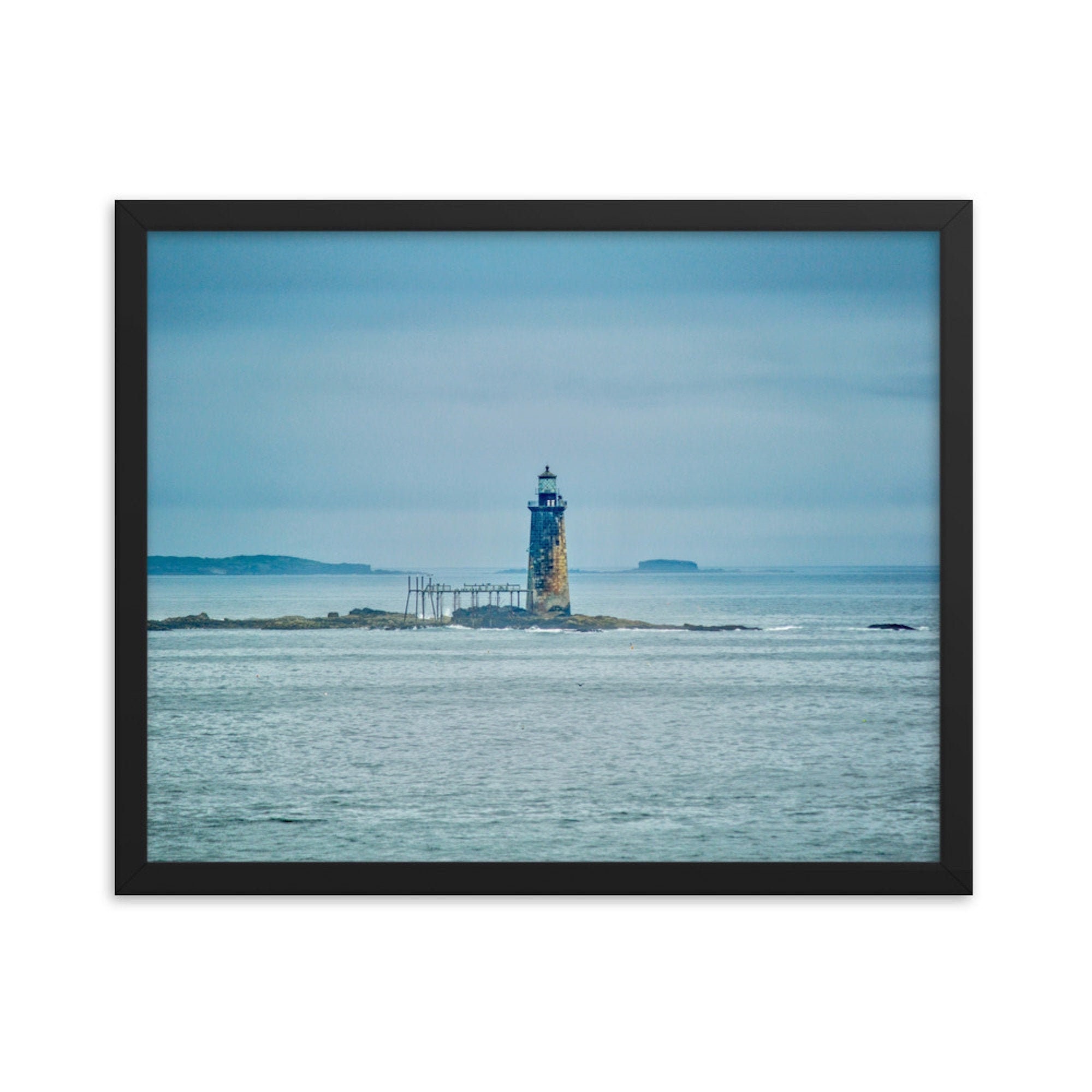 Foggy Ram Island Ledge Light - Maine Lighthouse Photo & Canvas Print Wall Art Coast