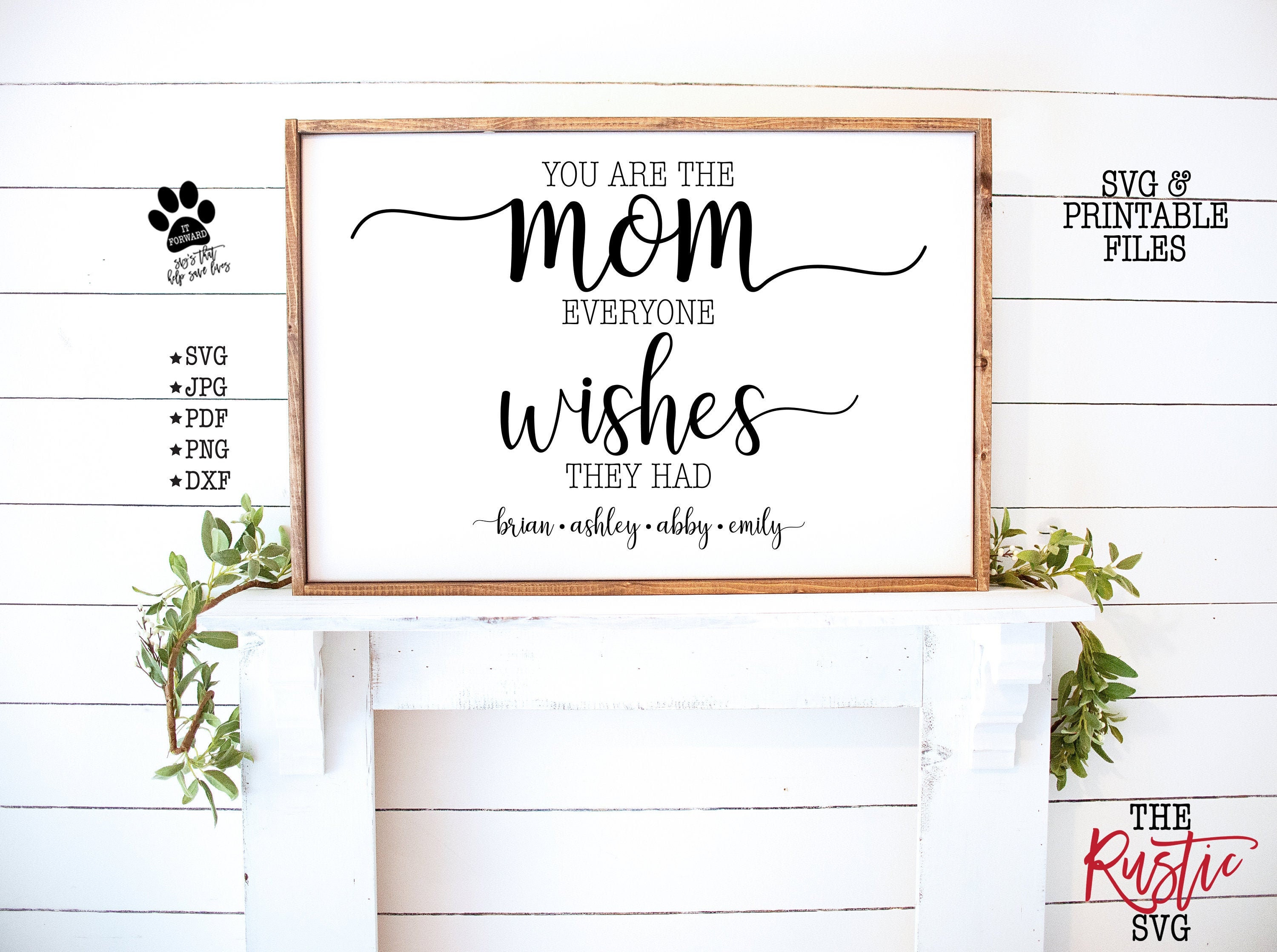 You Are The Mom Everyone Wishes They Had, Names Sign, Svg, Mother Svg, Mother's Day Gift, Svg Files, Svg, Cricut, Silhouette, 005