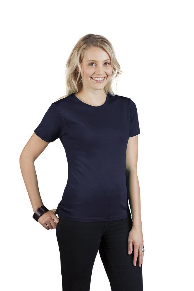 Interlock T-Shirt Damen, Marineblau, L