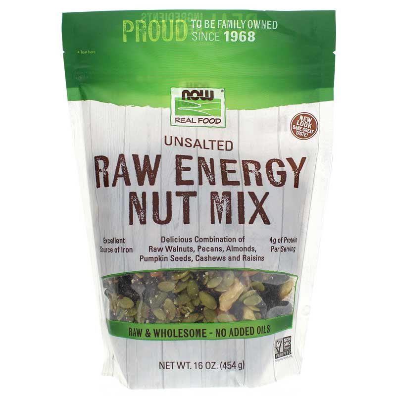 NOW Foods Raw Energy Nut Mix Unsalted 16 Oz
