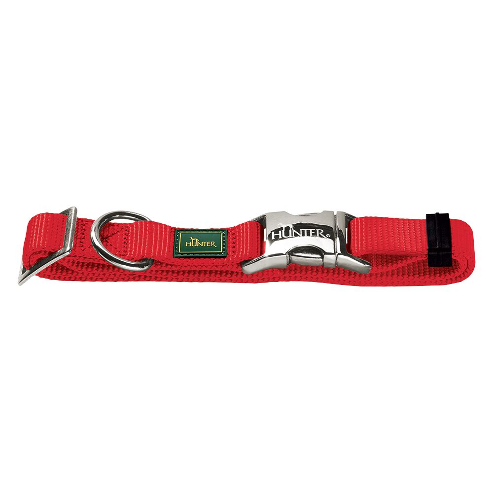 HUNTER Vario Basic Alu-Strong Dog Collar - Red - Size M: 40-55cm Neck Circumference