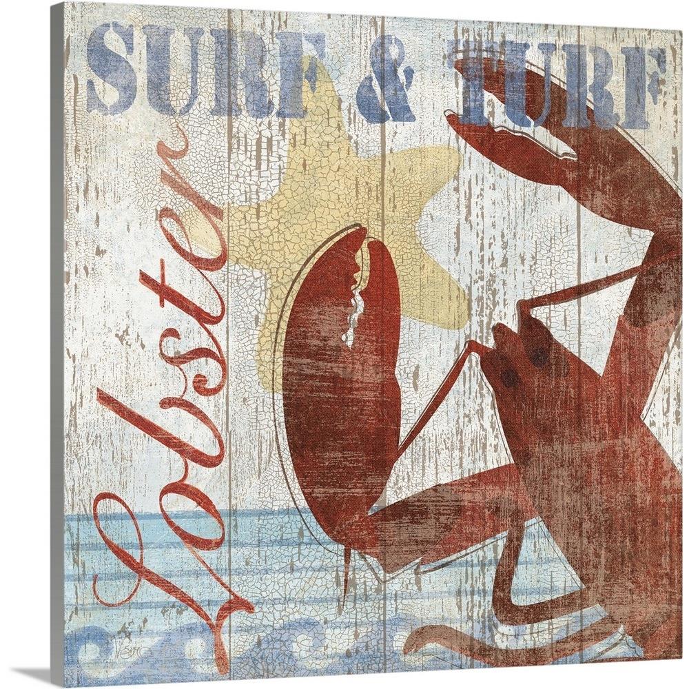 GreatBigCanvas Seafood II by Veronique Charro 16-in H x 16-in W Abstract Print on Canvas | 1927023-24-16X16
