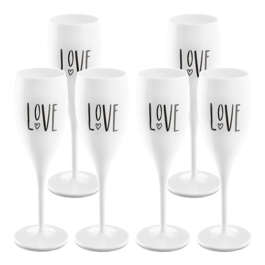 Koziol - Cheers Champagneglas med text 6-pack All You Need Is Love