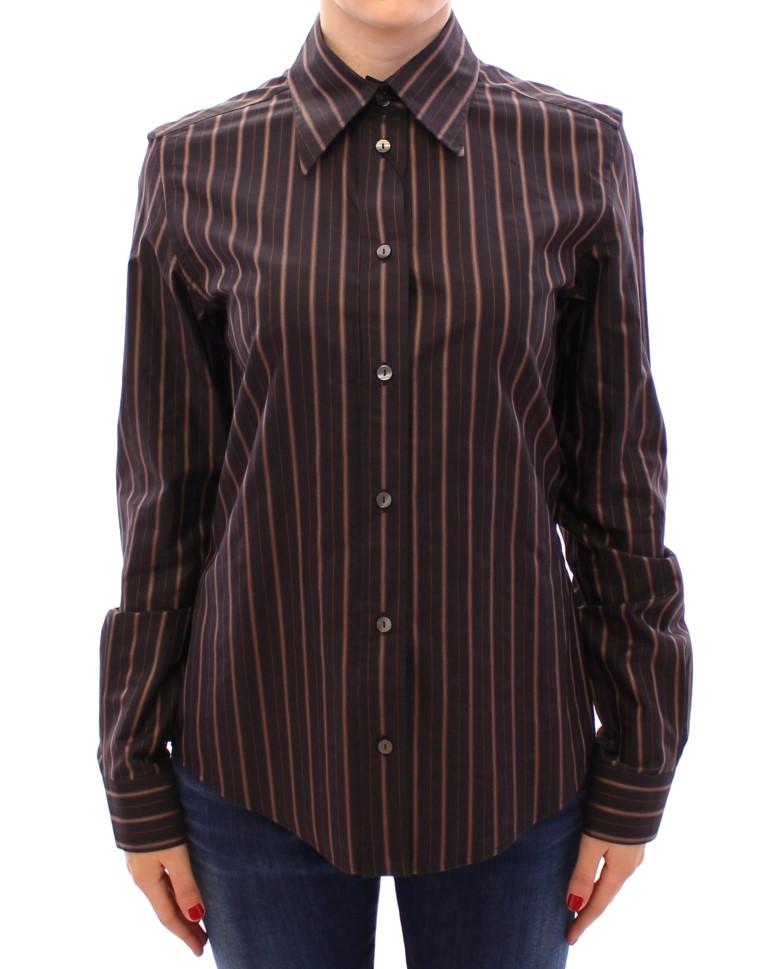 Black Striped Cotton Button Down Shirt - IT44|L