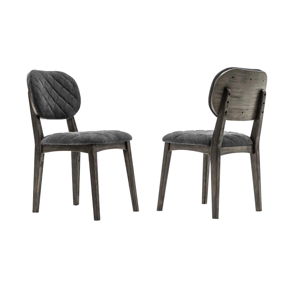 Armen Living Katelyn Contemporary/Modern Polyester/Polyester Blend Upholstered Dining Side Chair (Wood Frame) in Gray | LCKASITGRV