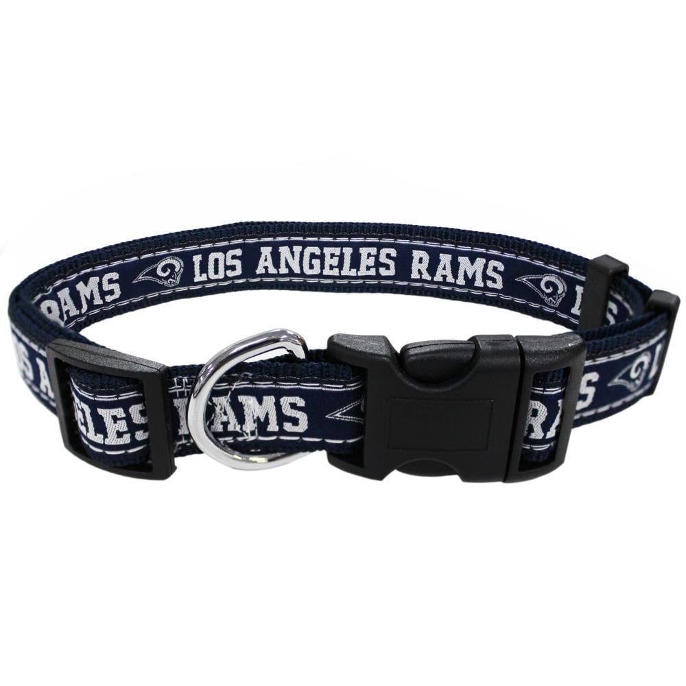 Pets First Los Angeles Rams Navy Blue Dog Collar, Small (25-lb or Less) | STL-3036-SM
