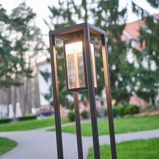 Moderni LED-pylväsvalaisin Ferdinand, tummanharmaa