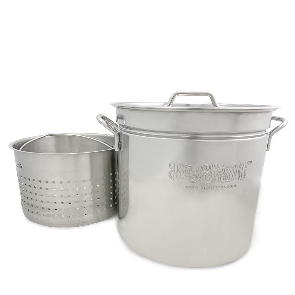 Bayou Classic 24-Quart Stainless Steel Stock Pot Basket(s) Included | 1124