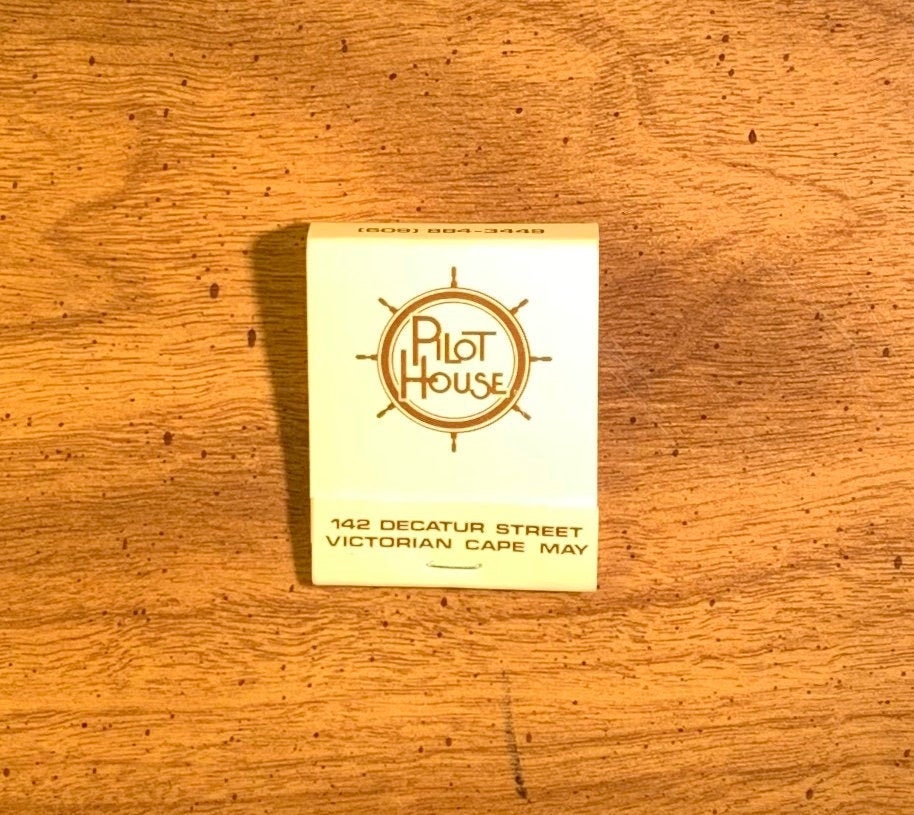 Vintage Matchbook, Pilot House, Seafood Restaurant, Cape May, New Jersey, with 20 Match Sticks, Free Ship in Usa