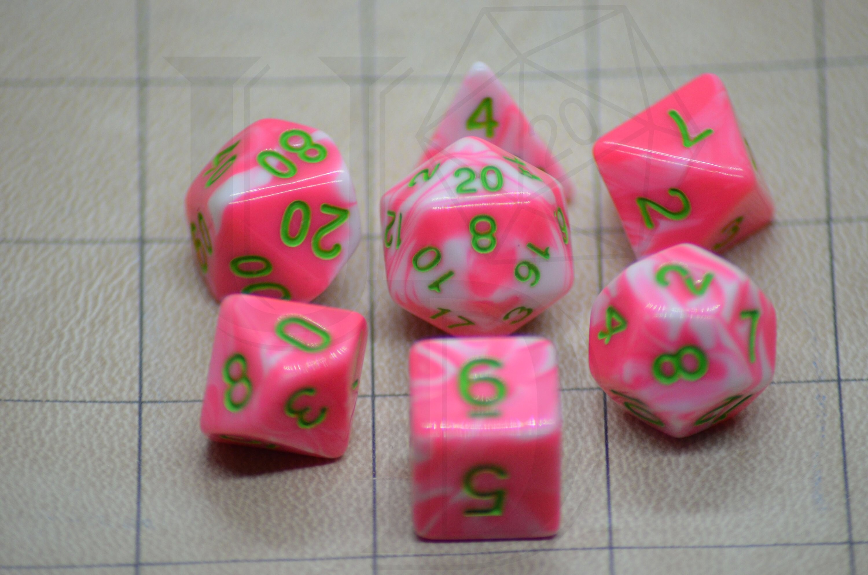 Rpg Dice Set/Blend Color, | Pink+White Polyhedral Dice D&d Dice, Geek Gift