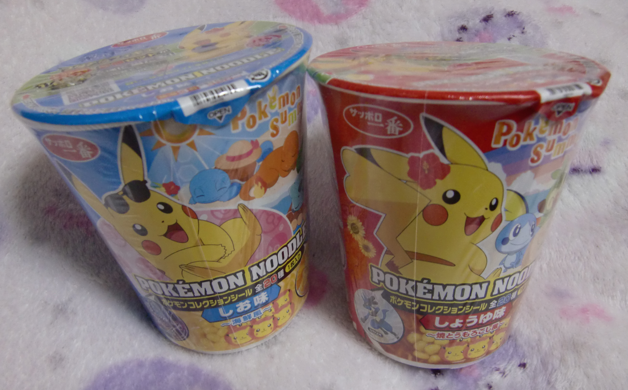 Pokemon noodle japan ramen Soy Sauce and Seafood 2 Flavors set Sapporo