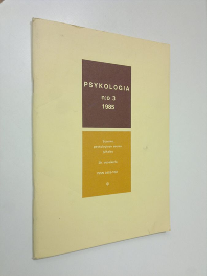 Osta Psykologia 3/1985 : tiedepoliittinen aikakauslehti netistä