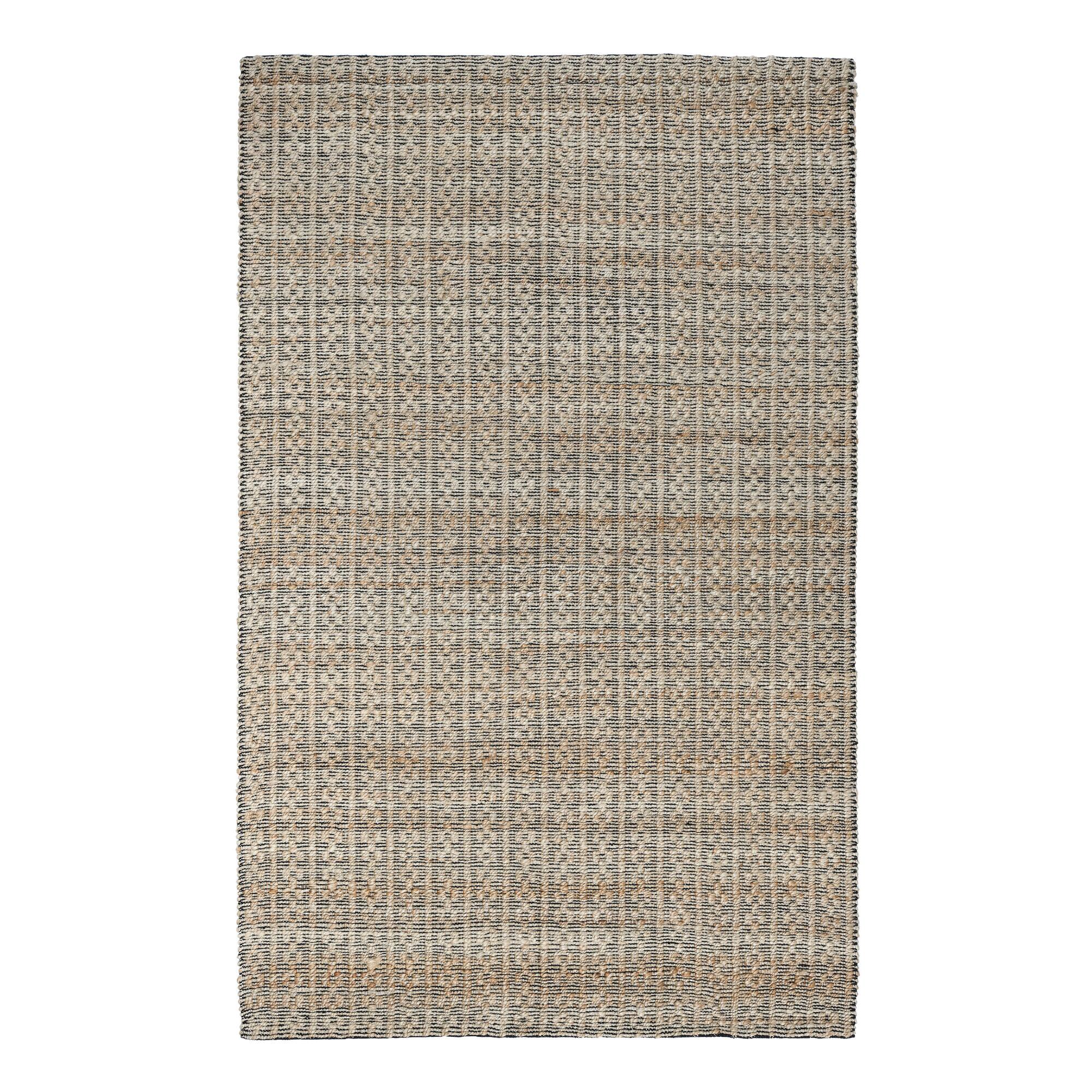 Natural and Black Jute Blend Indus Area Rug by World Market