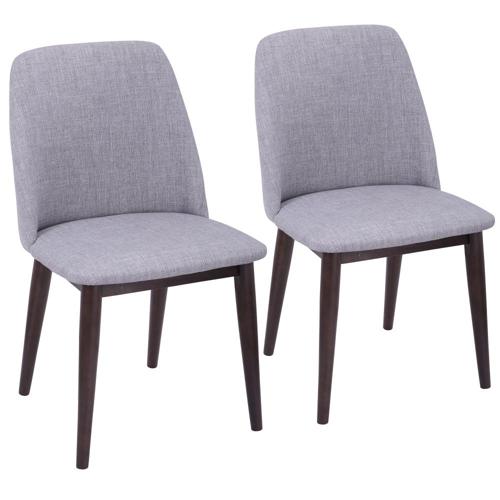 LumiSource Set of 2 Tintori Contemporary/Modern Polyester/Polyester Blend Upholstered Dining Side Chair (Wood Frame) in Gray | CHR-TNT WL+LGY2