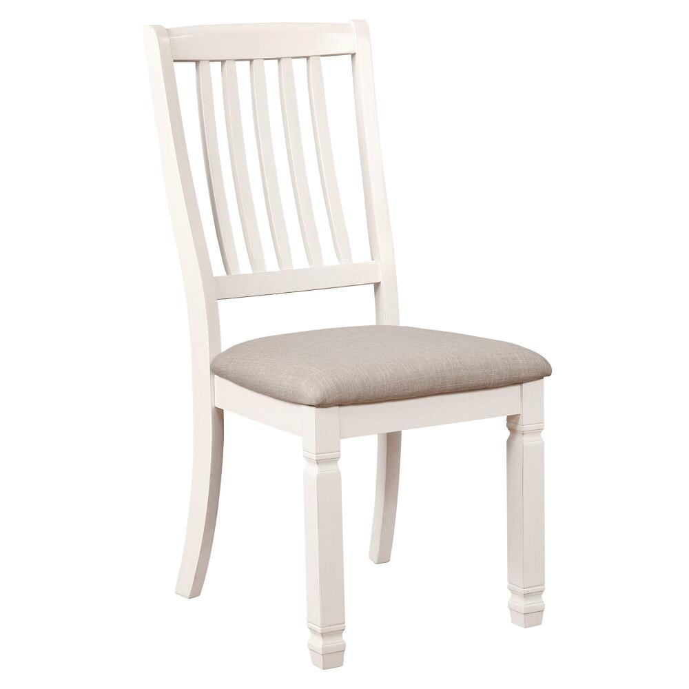 Worldwide Homefurnishings Set of 2 Polyester/Polyester Blend Upholstered Dining Side Chair (Wood Frame) in Off-White | 202-279WT