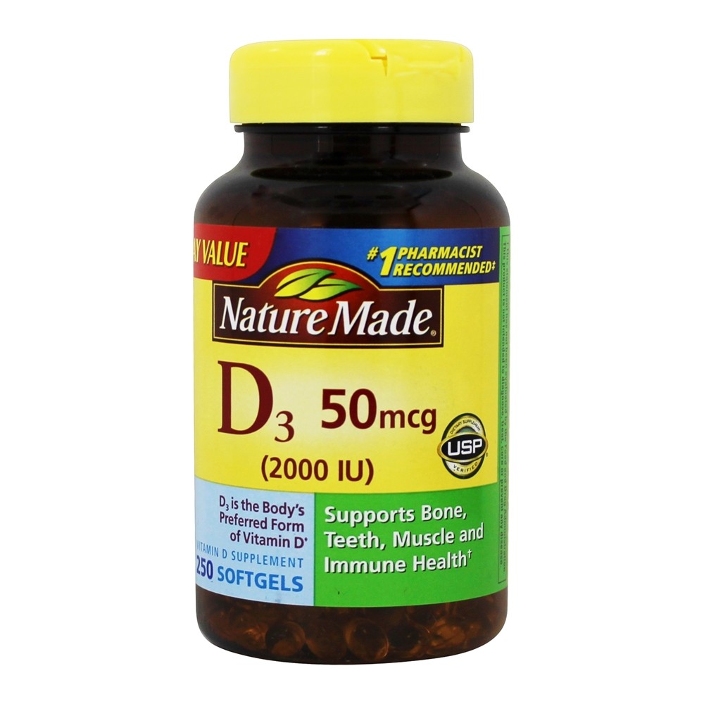 Nature Made - Vitamin D3 2000 IU - 250 Softgels