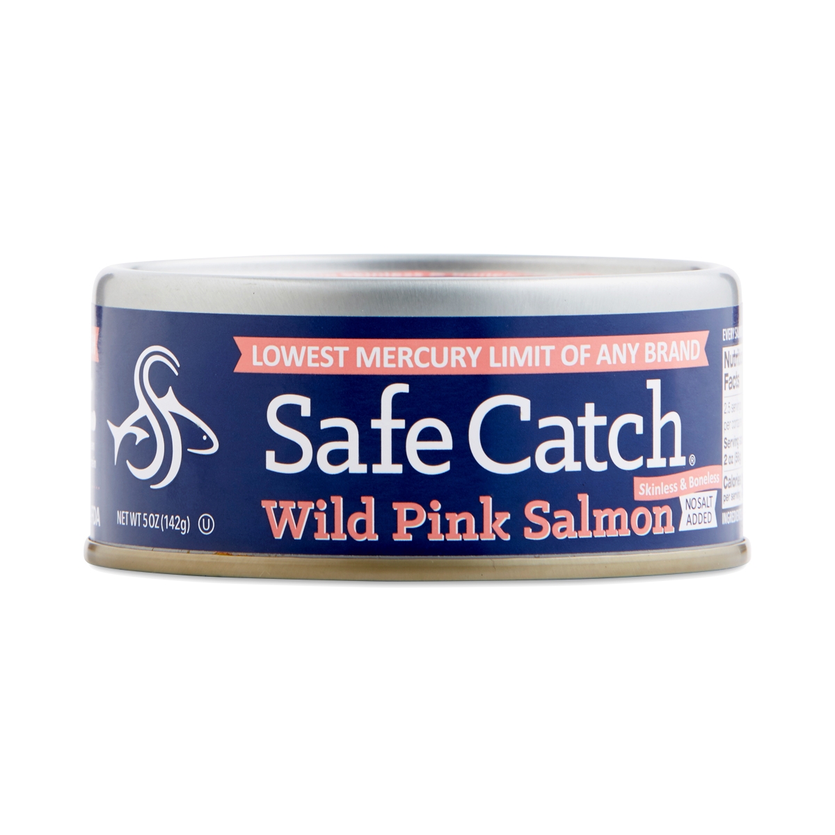 Safe Catch Canned Wild Pink Salmon, No Salt Added 5 oz can