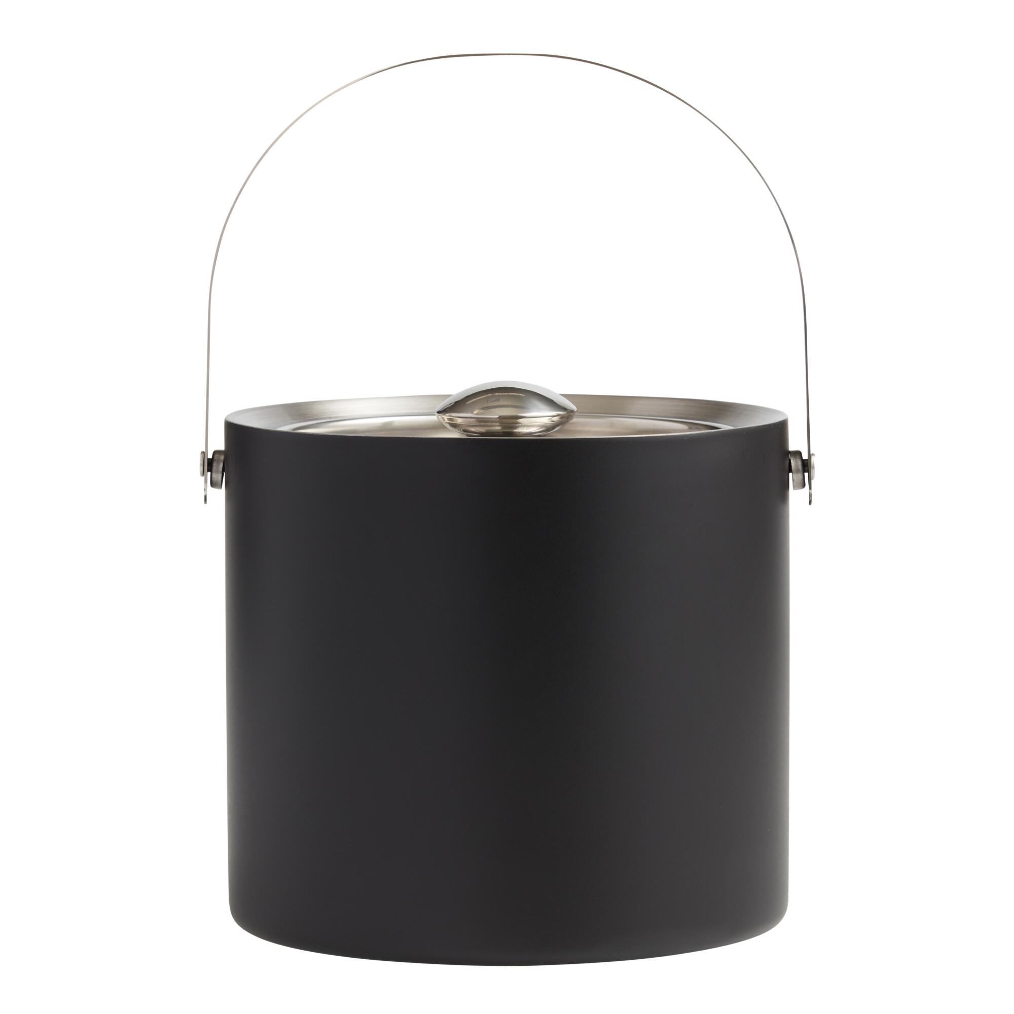 Houdini Matte Black Stainless Steel Ice Bucket by World Market