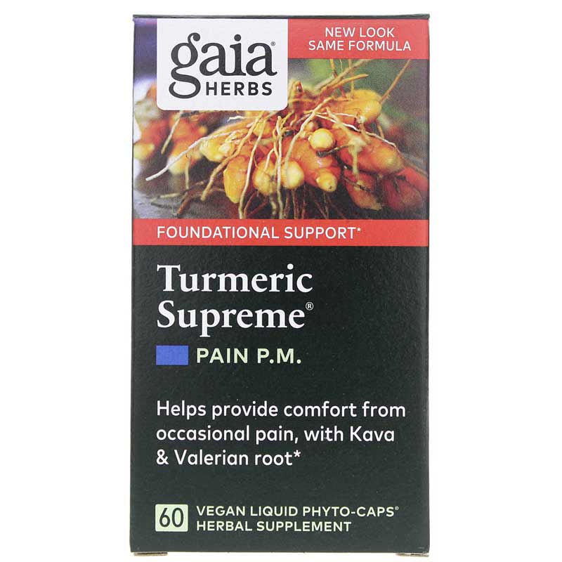 Gaia Herbs Turmeric Supreme Pain PM 60 Liquid Phyto Caps