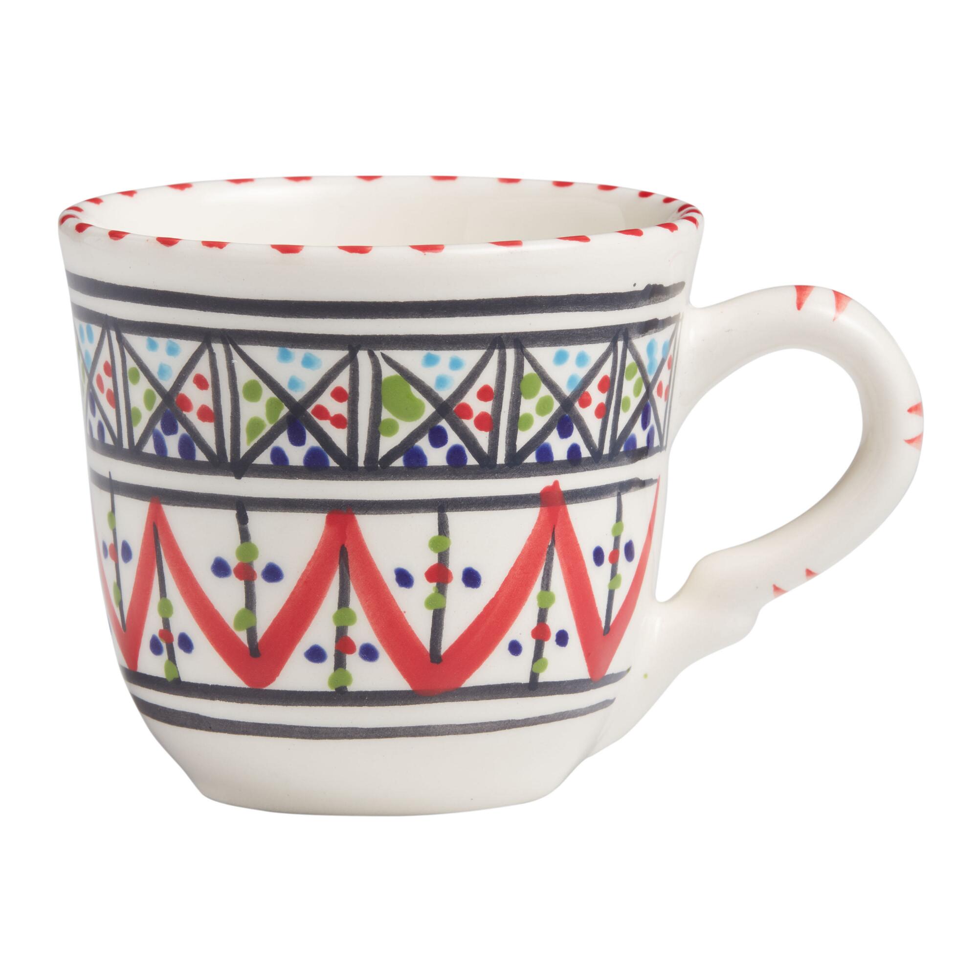 Red Hand Painted Ceramic Tunis Mug by World Market