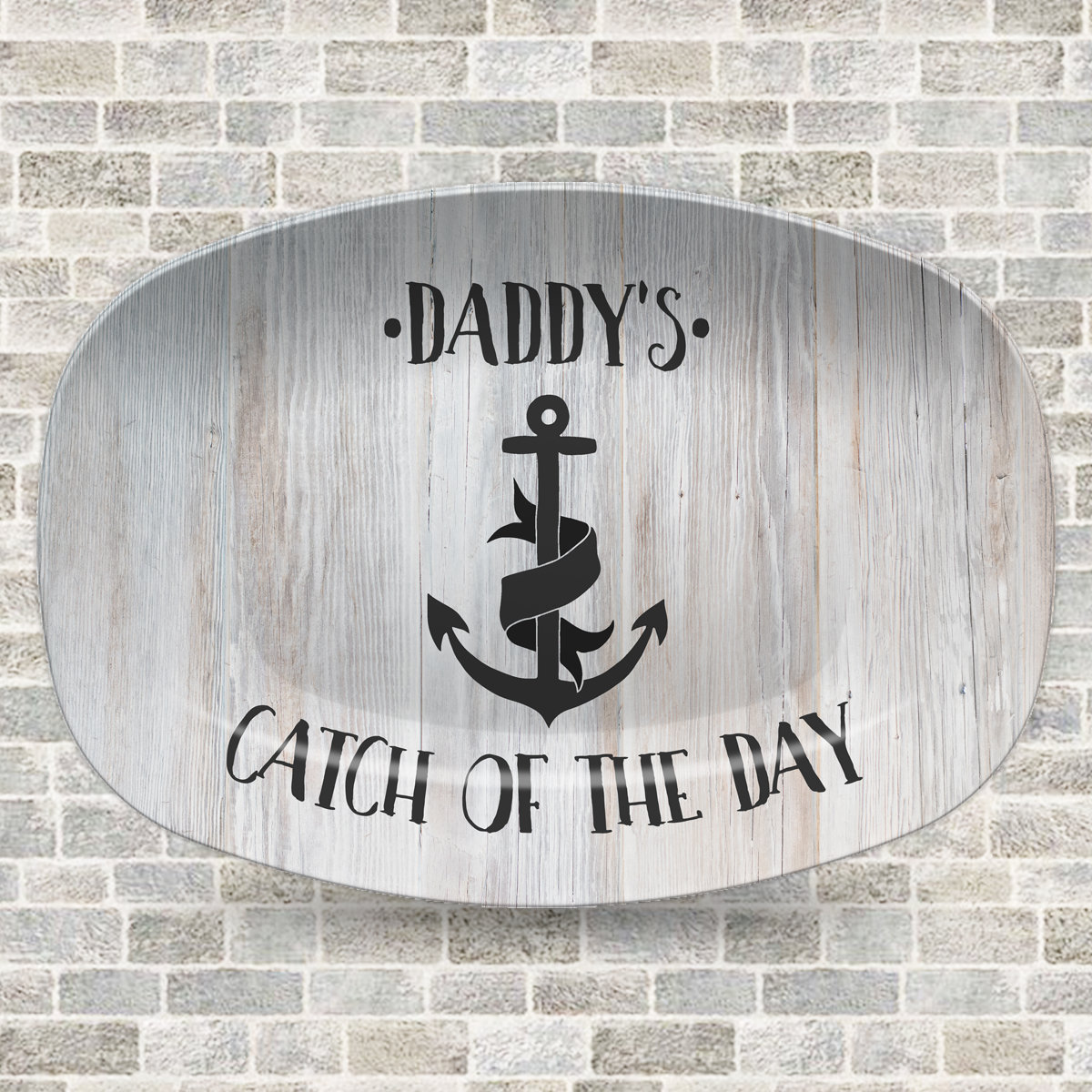 Catch Of The Day #1 Fisherman Personalized Platter | Father's Anchor