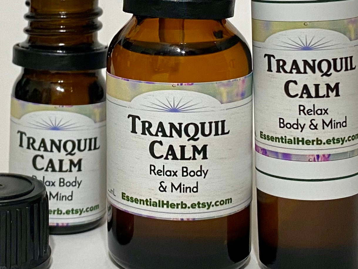 Tranquil Calm Essential Oil Blend, Relaxation Oil, Relax Mind & Body, Calming, Unwind, Anxiety, Stress, Comforting