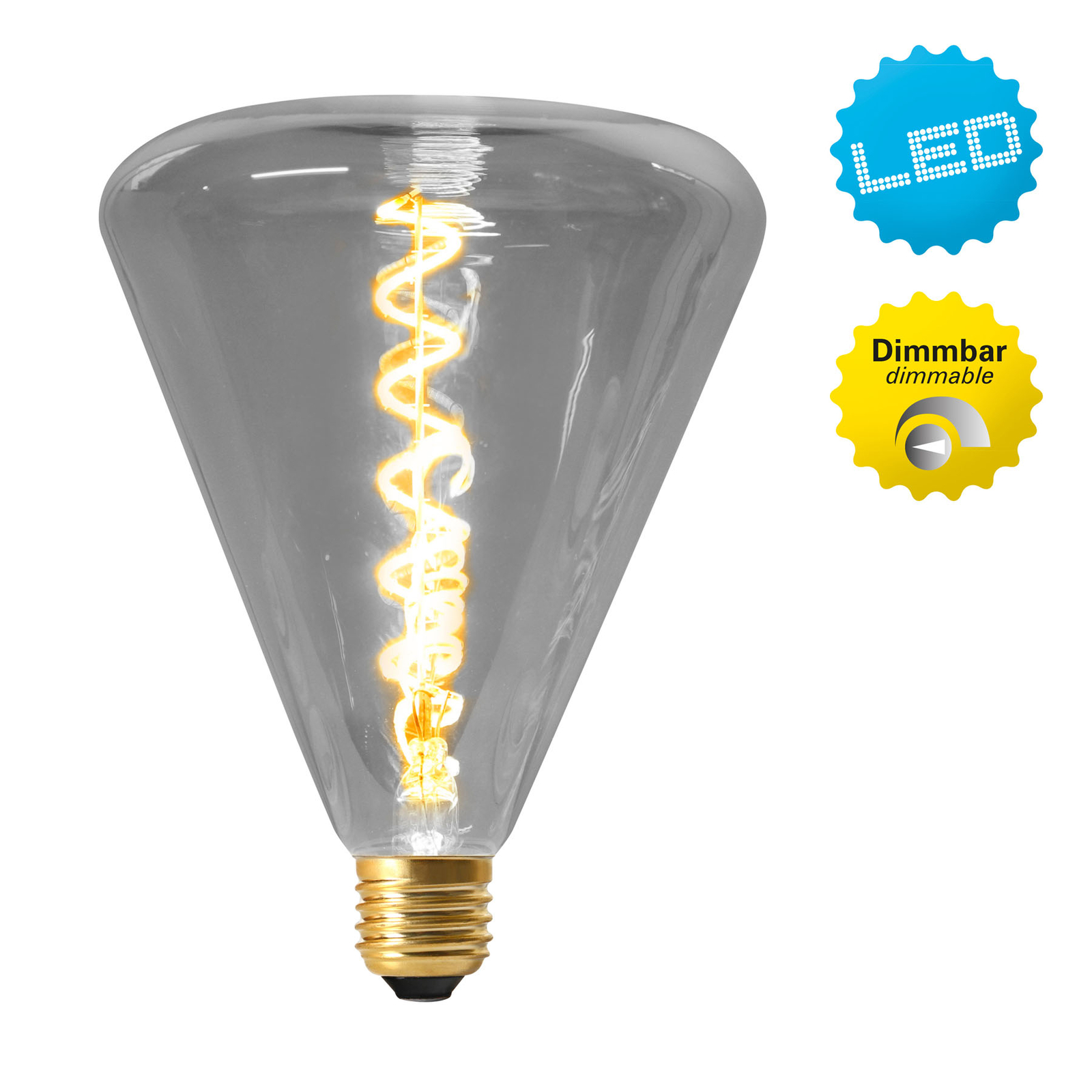 LED-globe-lamppu E27 4W 2 200 K, harmaa sävy