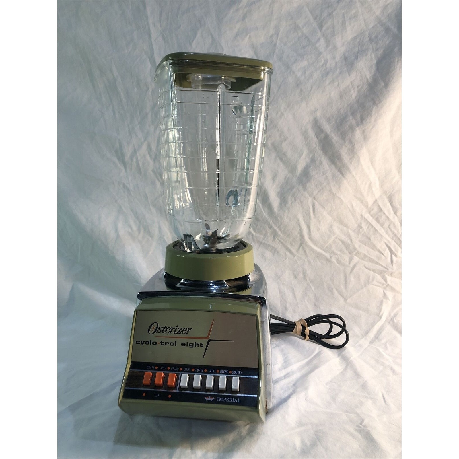 Vintage Osterizer Blender Pulse Matic 548-05A Avocado Green Chrome Retro Tested