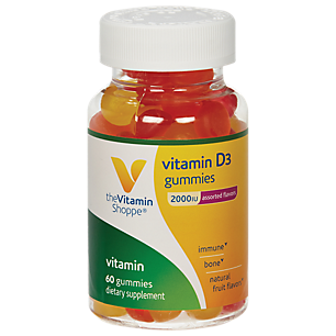 Vitamin D3 Gummies - Assorted Natural Fruit Flavors - 2,000 IU (60 Gummies)