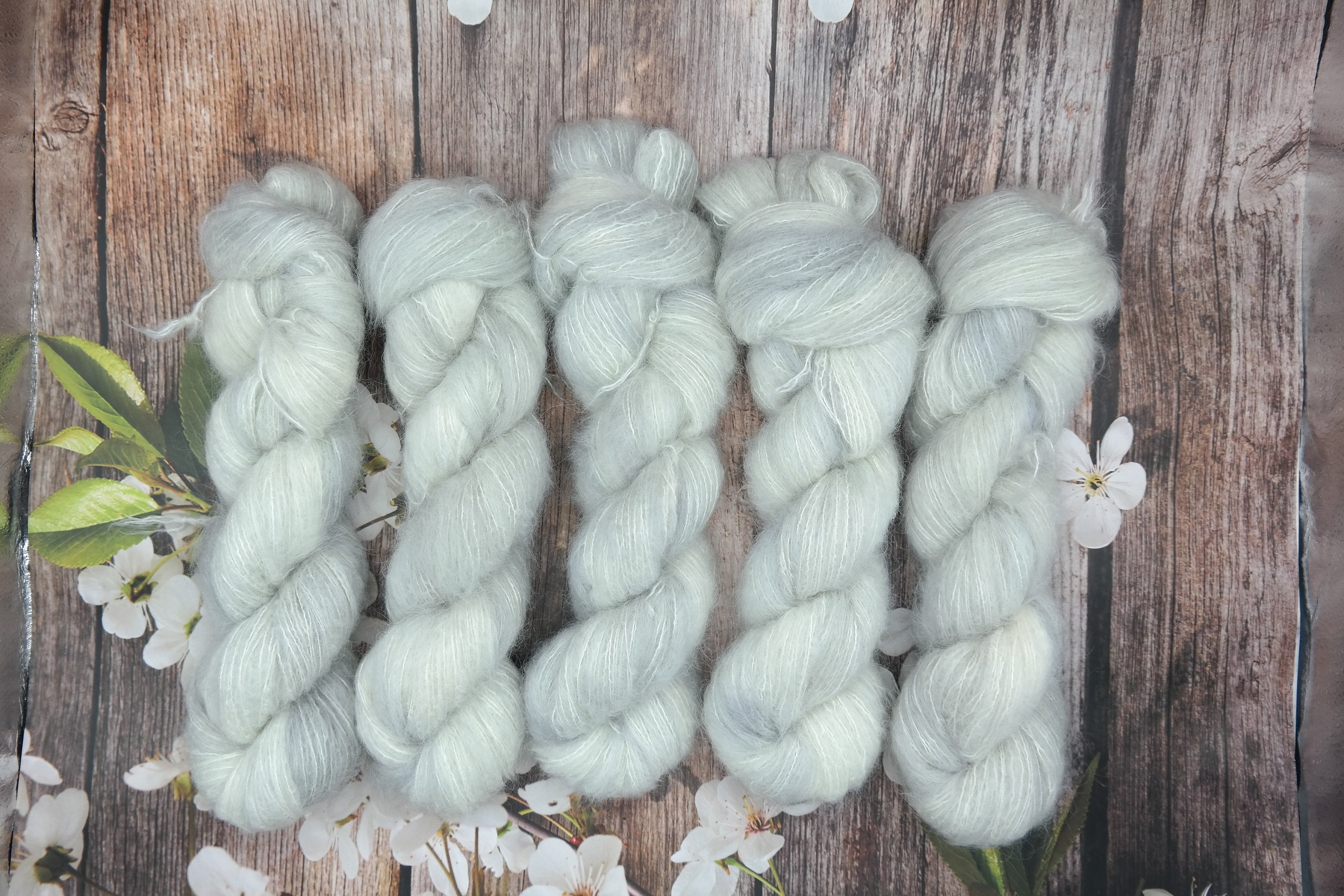 French Linen, Baby Suri Alpaca/Silk Blend, Indie Dyer, Lace Weight Yarn, Soft, Grey, Hand Dyed Yarn