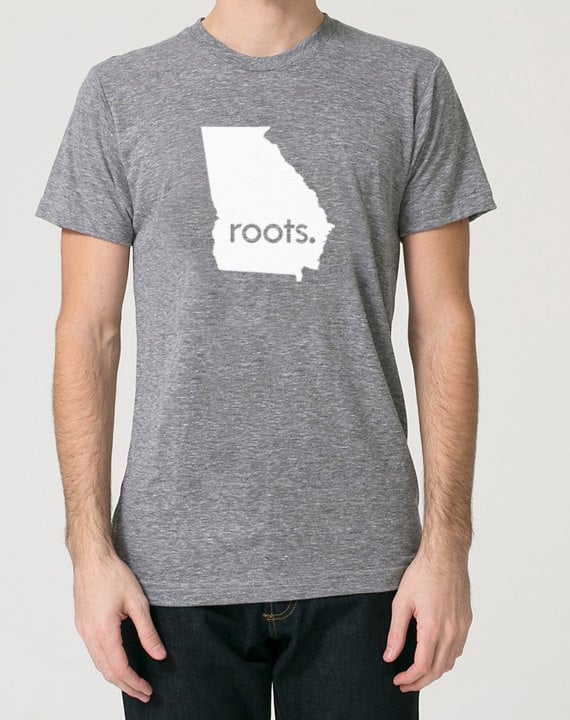 Georgia Ga Roots Tri Blend Track T-Shirt - Unisex Tee Shirts Size S M L Xl