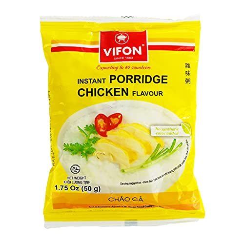 Vifon Instant Porridge Chicken Flavor Chao Ga, Single Serve 1.75 oz Bag