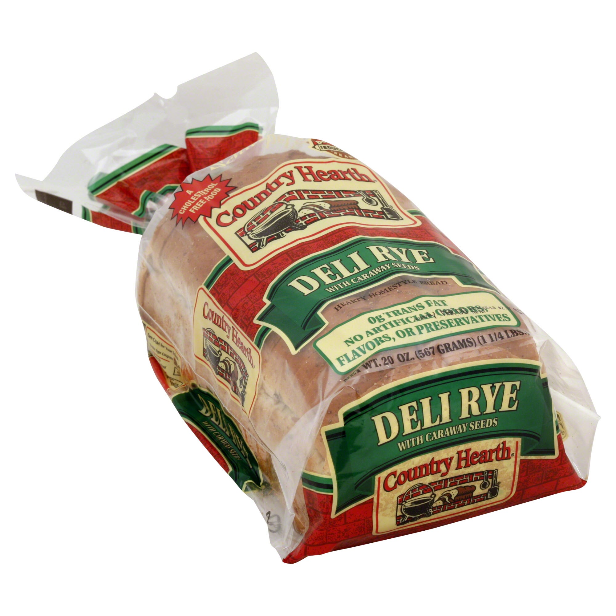 Country Hearth Hearty Homestyle Bread, Deli Rye with Caraway Seeds - 20 oz